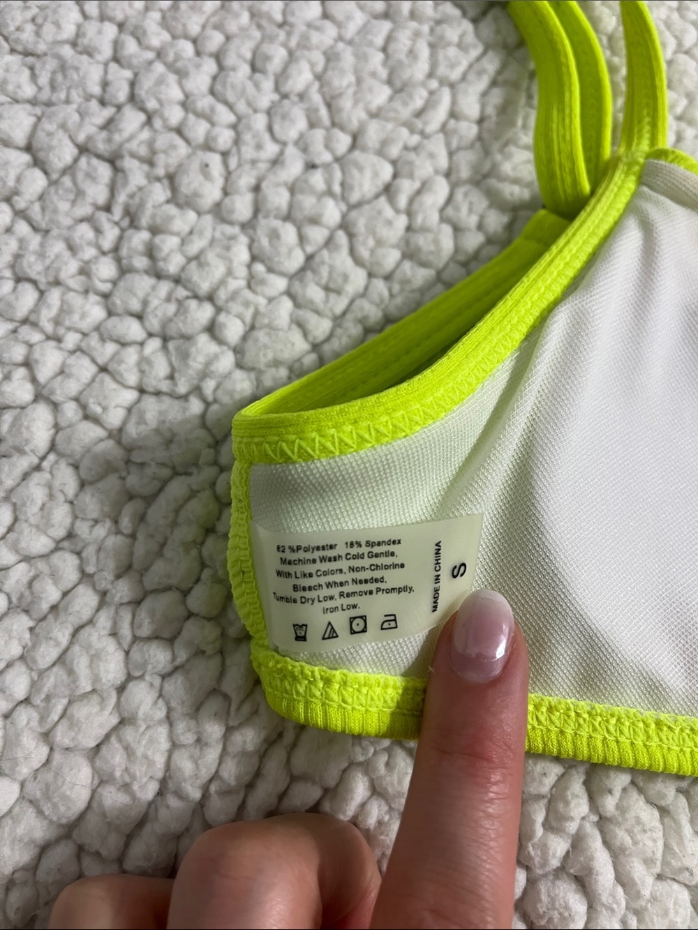 Neon Lime Ribbed Bikini Set - Picture 4 of 5